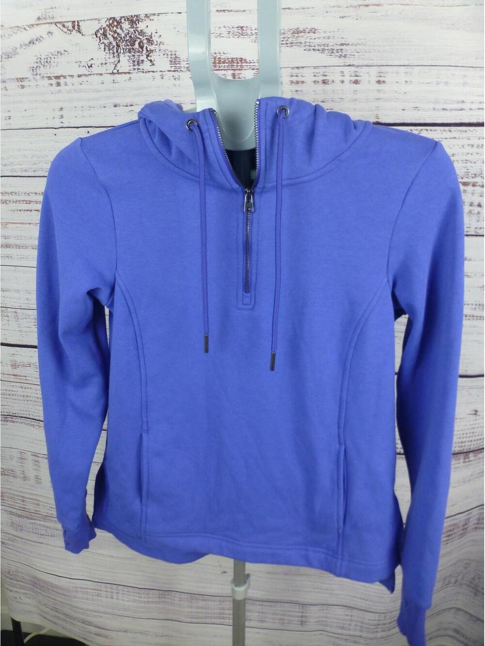 AVIA Unisex Kids Purple 1/4 Zip Hooded Activewear Hoodie Sweatshirt J4